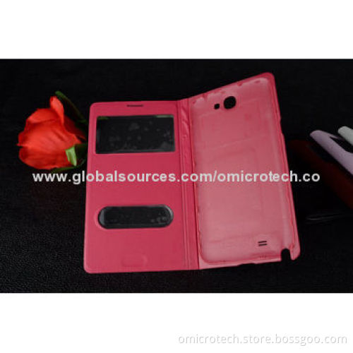 Leather Mobile Case for Samsung Note 2, OEM Orders Welcomed
